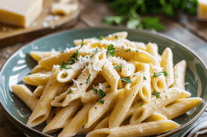 Creamy Garlic Penne Pasta