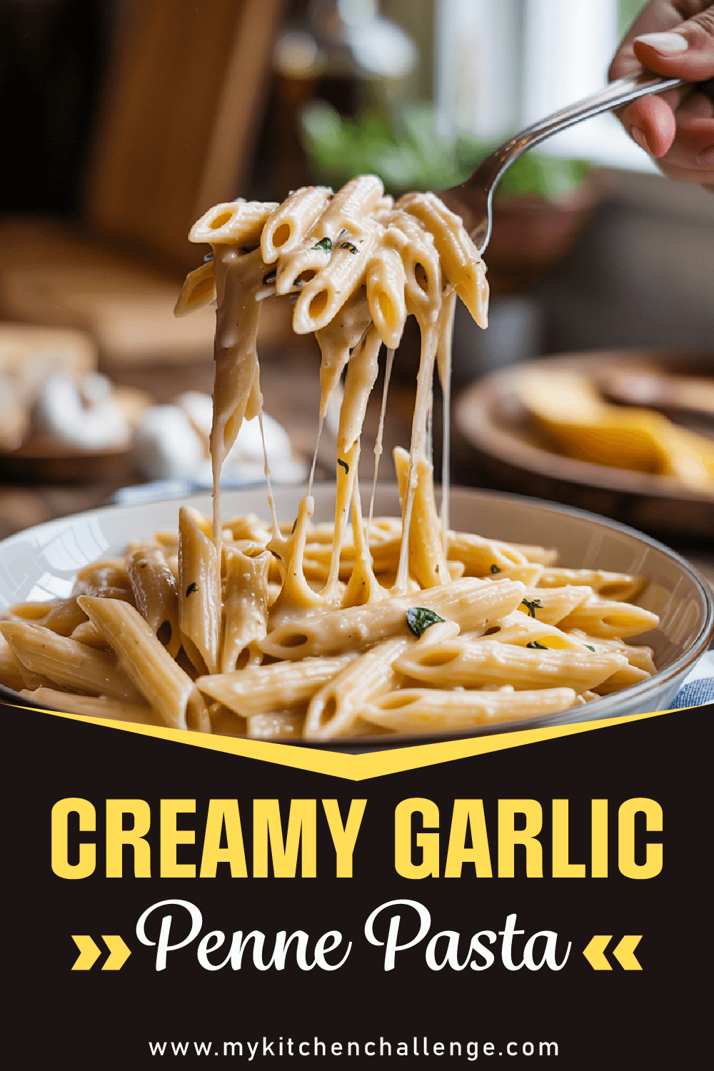 Creamy Garlic Penne Pasta